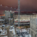 A parking garage under construction at the Minneapolis-St. Paul airport.