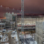 A parking garage under construction at the Minneapolis-St. Paul airport.