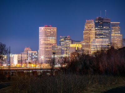 Downtown Minneapolis Skyline Seen from the Cedar Lake Trail