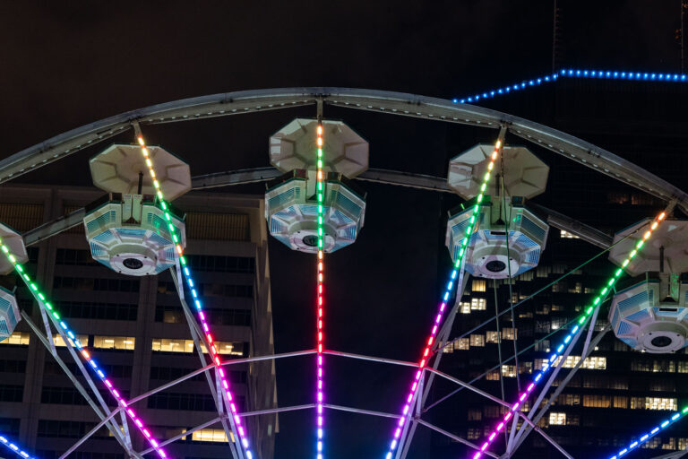 Ferris Wheel on Nicollet Mall during NCAA FInal Four 2 A ferris wheel set up in downtown Minneapolis during the 2019 NCAA Final Four basketball tournament.
