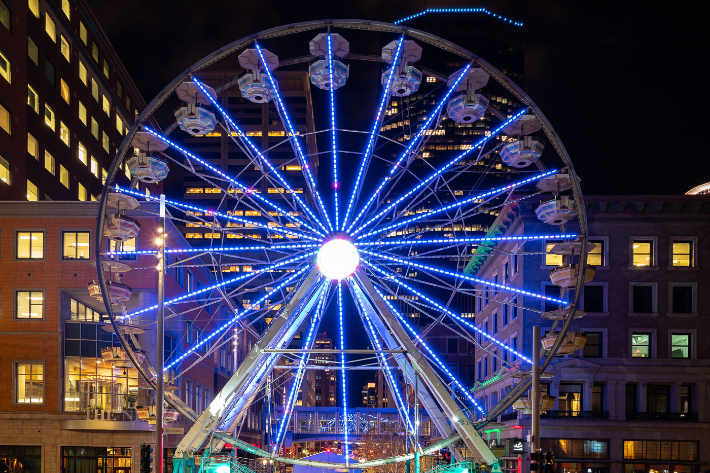 Ligjhts on the NCAA Final Four Ferris Wheel