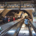 The escalator at the London Bridge Train Station in London in April 2019.