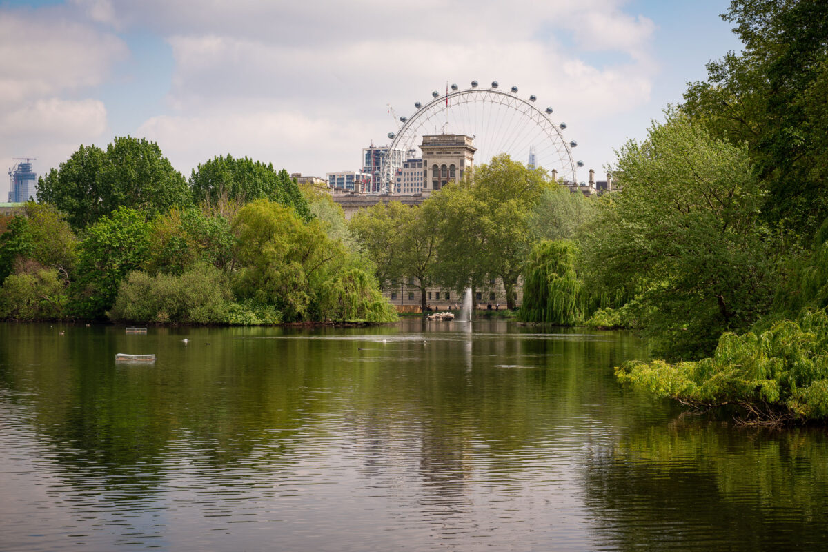 London Eye and St. James’s Park Lake, Westminster