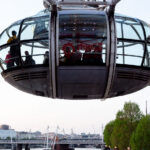 The London Eye tourist attraction in London. Sponsored by Coca-Cola.