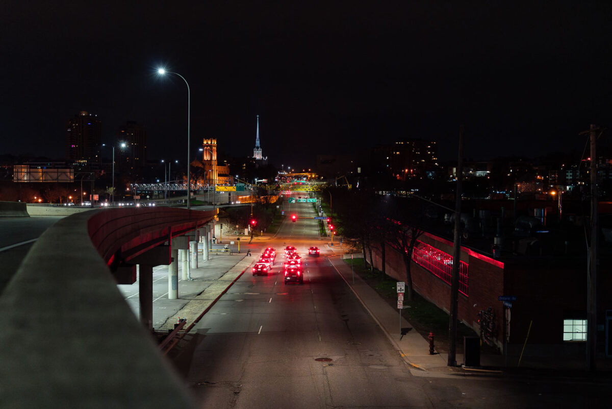 Looking down Lyndale Avennue from Interstate 94