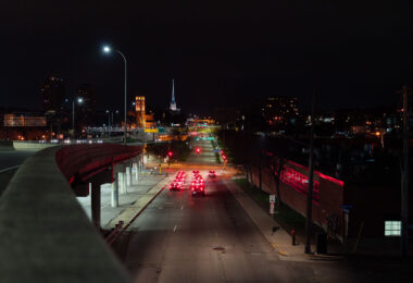 Lyndale Avenue as seen from Interstate 94 in downtown Minneapolis.
