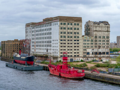 Millennium Mills and Trinity House Lightship 93, Royal Docks