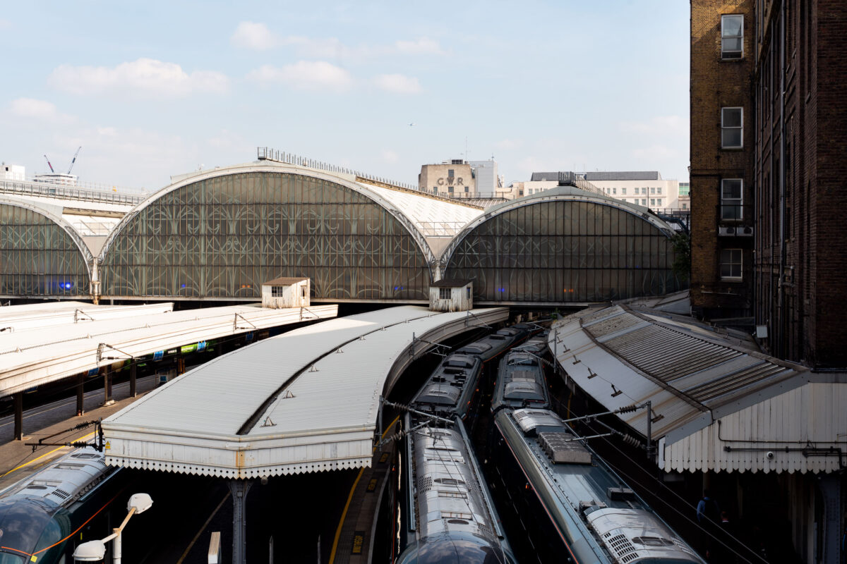 Paddington Station Trains Beneath the Historic Arched Roofs