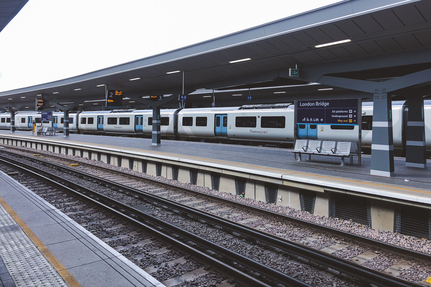 Trains at the London Bridge station in London