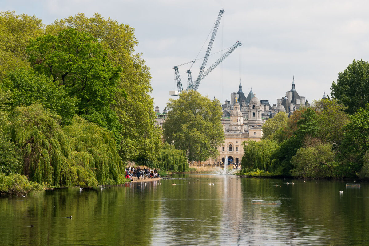 Whitehall as seen from St. James Park in London