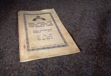 WW2 air raid shelter pamphlet that reads:
SOME THINGS YOU SHOULD KNOW IF WAR SHOULD COME