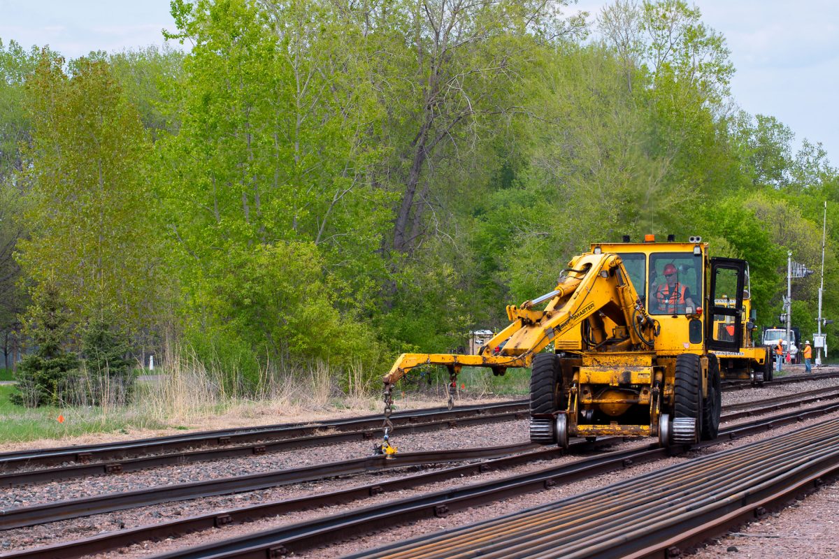 Rail Maintenance Equipment Along the Southwest LRT Corridor in St. Louis Park