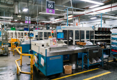 Siemens DBCS 5 Delivery Bar Code Sorter located inside the Minneapolis Main Post Office in Downtown Minneapolis.