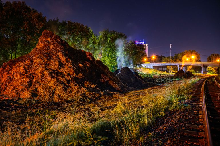 Steaming Mulch on Midtown Greenway 4 Steaming Mulch on Midtown Greenway