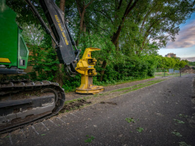 John Deere Feller Buncher at Southwest LRT Construction, St. Louis Park