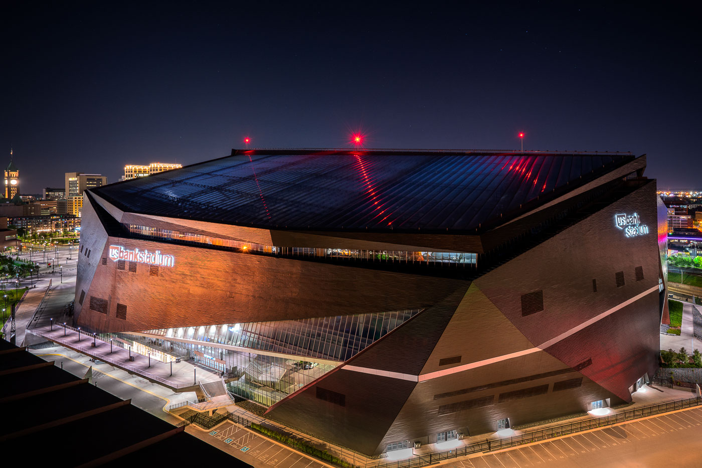 US Bank Stadium at Night Minneapolis Minnesota
