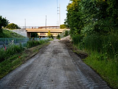 Cedar Lake Trail Torn Up Near a Bridge During LRT Construction