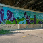 Mural by Cori Nakamura Lin, and Tori Hong on the Midtown Greenway in South Minneapolis.