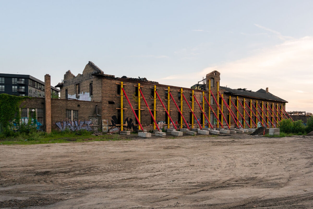 Formerly the Harris Machinery building has since been renovated into The Market at Malcolm Yards.