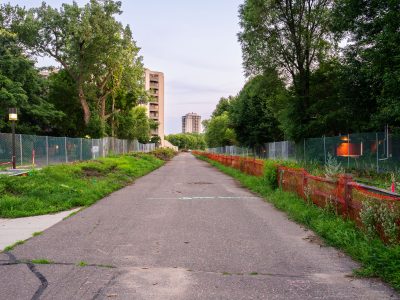 Fenced-Off Kenilworth Trail Corridor Awaiting LRT Construction