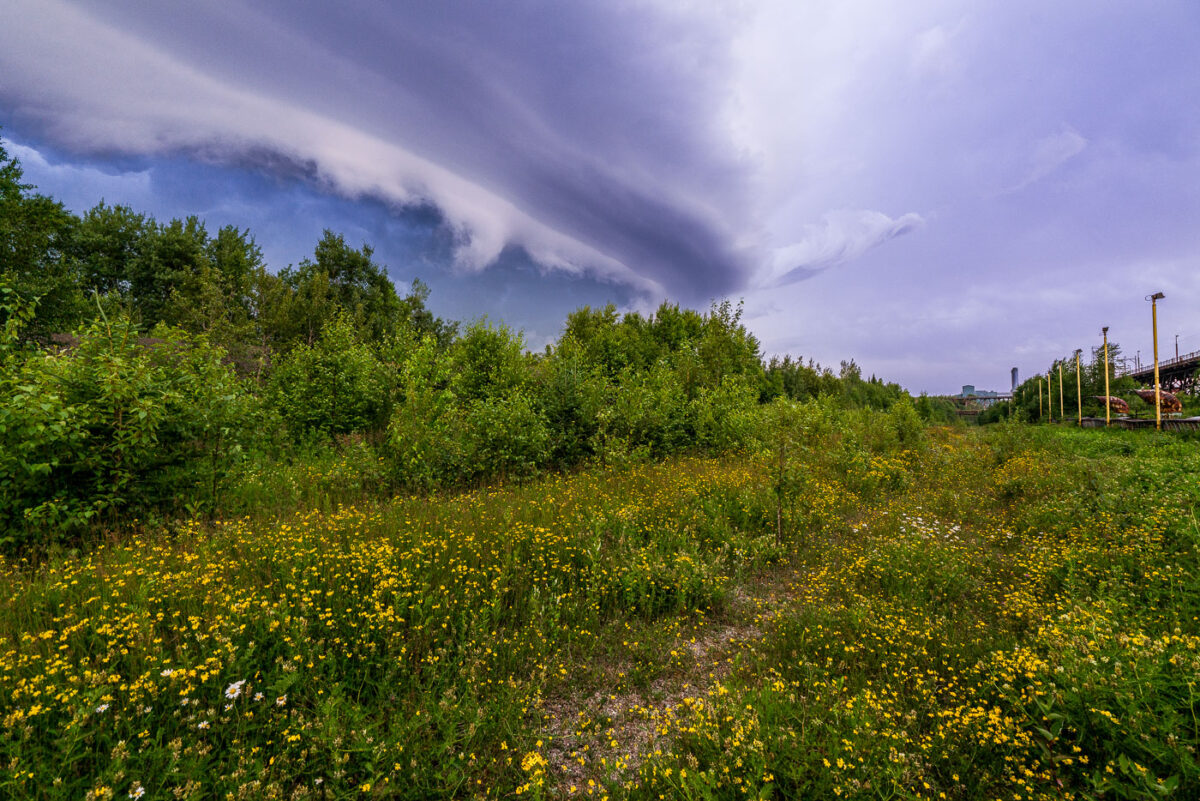 Storm clouds rolling into Taconite Harbor and Lake Superior. The storm didn't last long but provided some incredible clouds.
