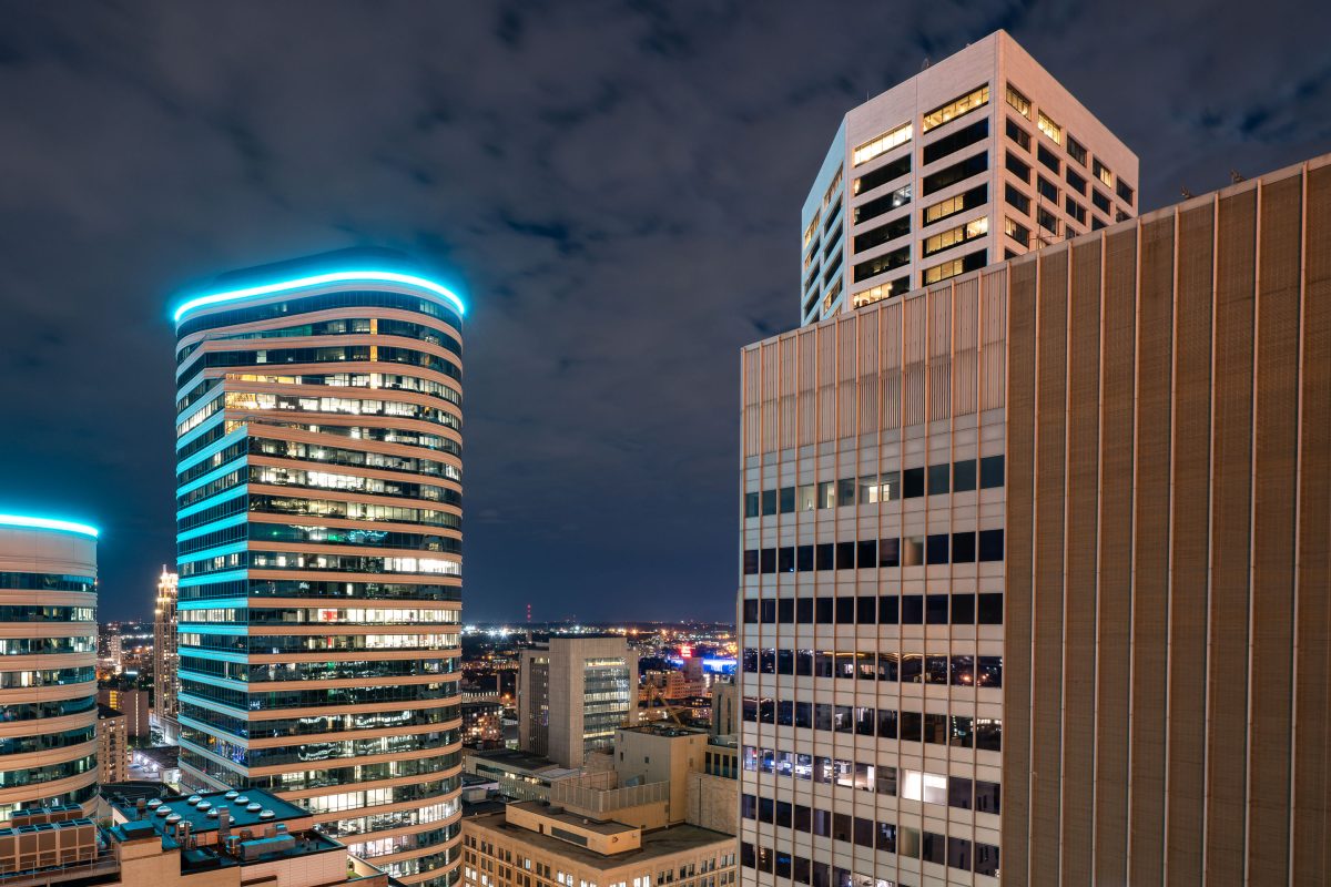 Fifth Street Tower in Downtown Minneapolis At NIght