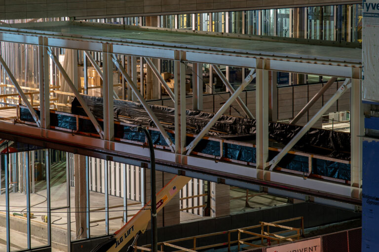 Skyway under construction in downtown Minneapolis.