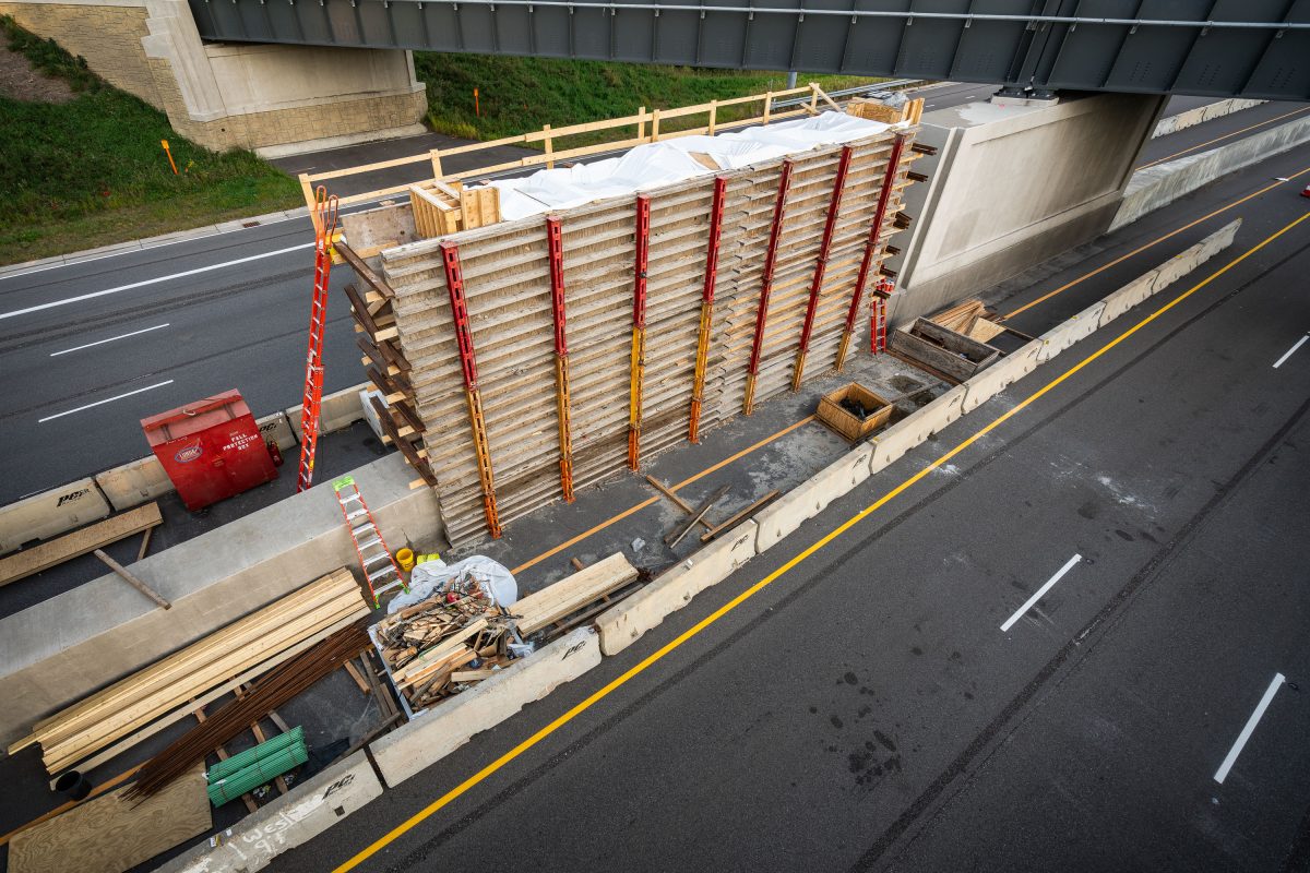 Green Line Extension Bridge Construction over Highway 100, St. Louis Park
