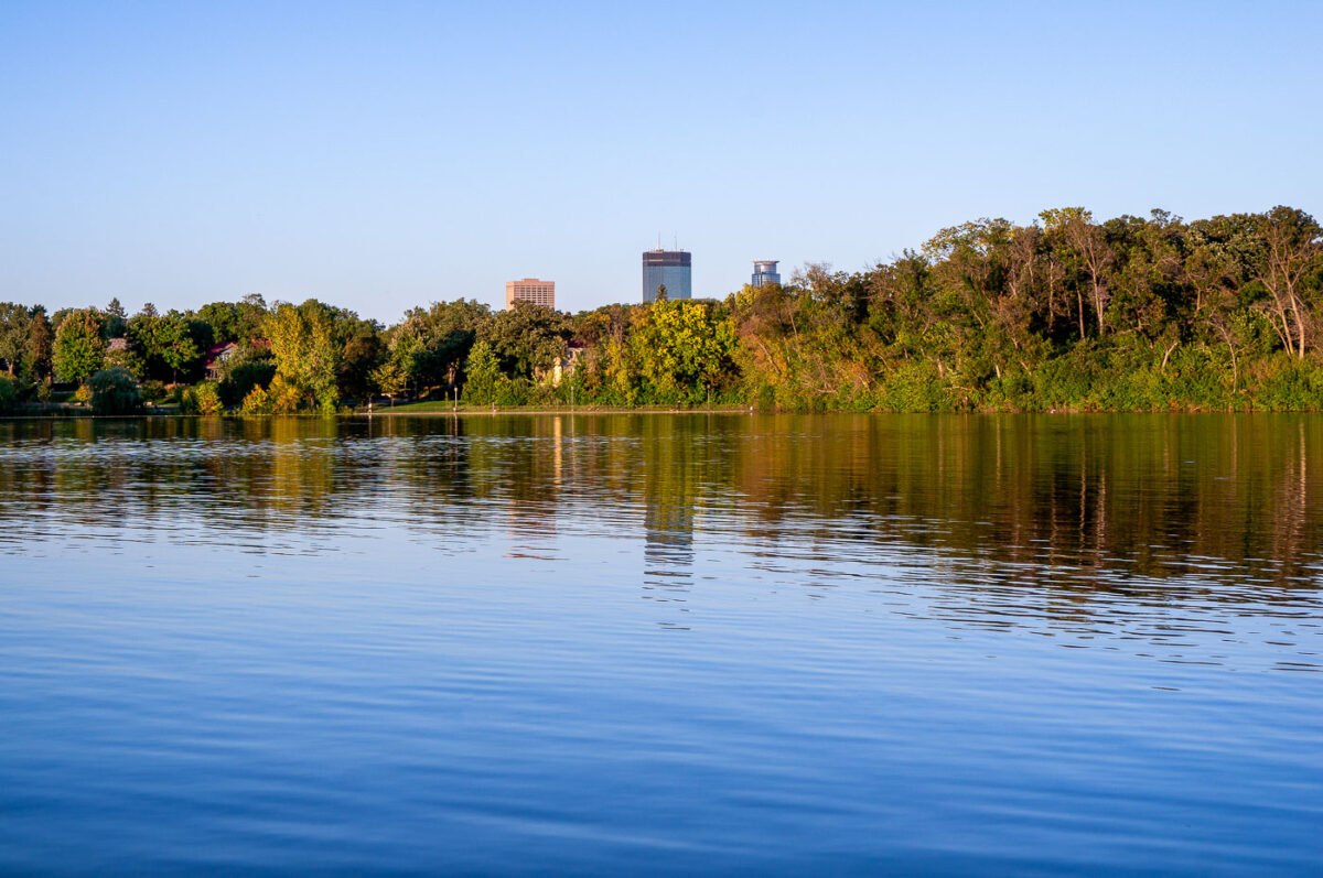 IDS Center visible from Lake of the Isles