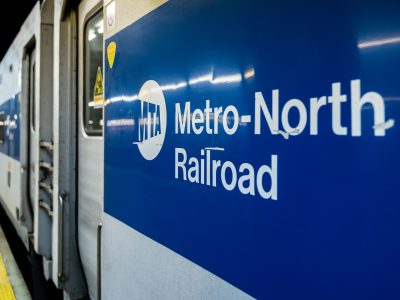 Metro-North Railroad Car on the Platform at Grand Central
