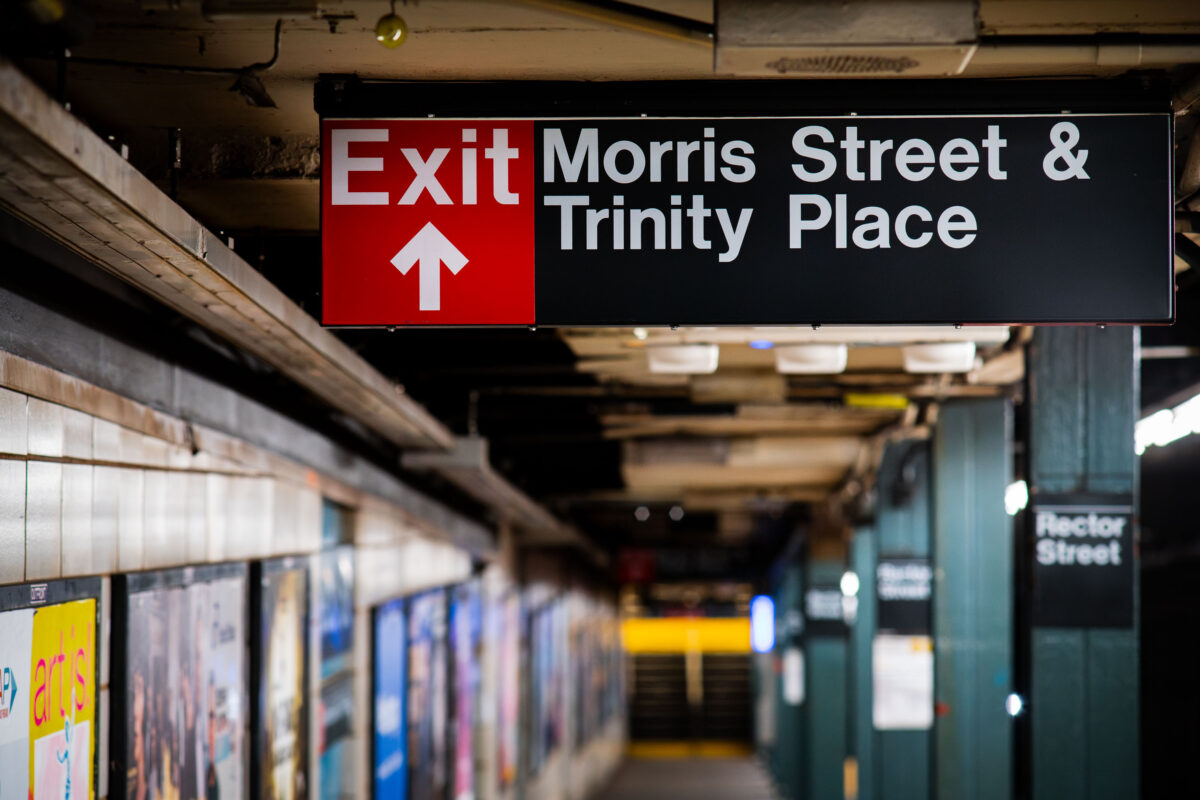 Exit Sign: Morris St & Trinity Pl, Rector St Station