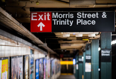 Rector Street subway station in Manhattan New York City.