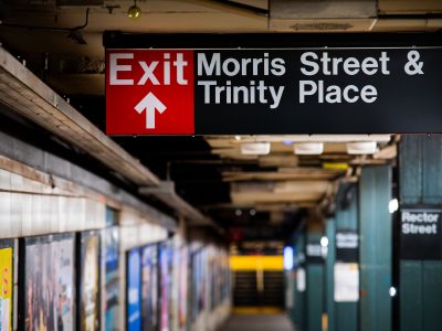 Exit to Morris Street & Trinity Place, Rector Street Station