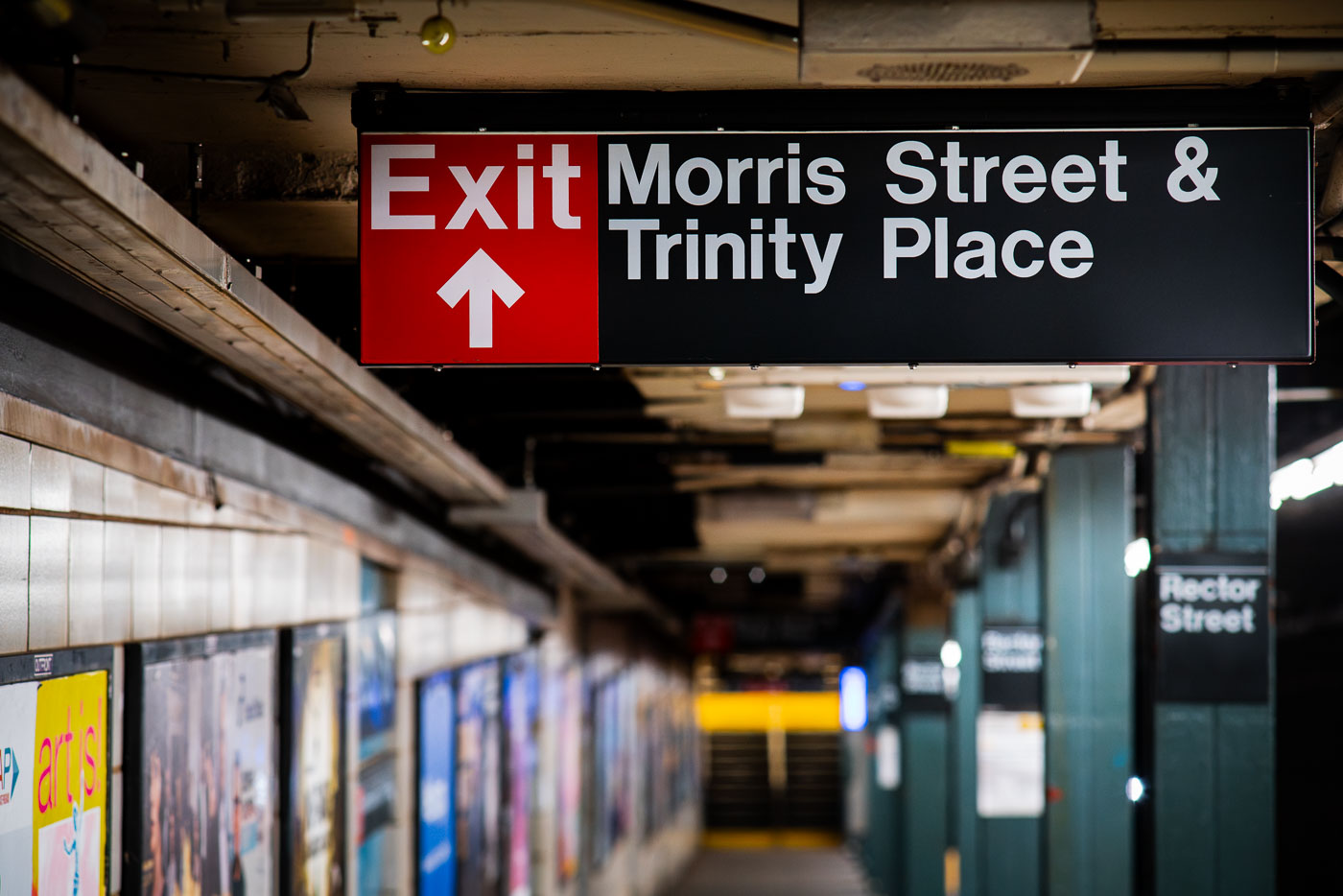 Rector Street subway station in Manhattan New York City.