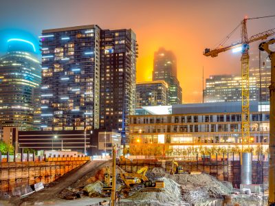 RBC Gateway Construction Foggy Minneapolis