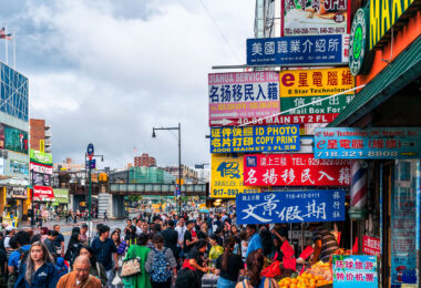 Chinatown in Flushing, Queens in New York City.