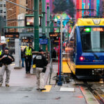 Department of Homeland Security at the Warehouse District LRT station on October 10, 2019 during a Donald Trump rally at the Target Center.