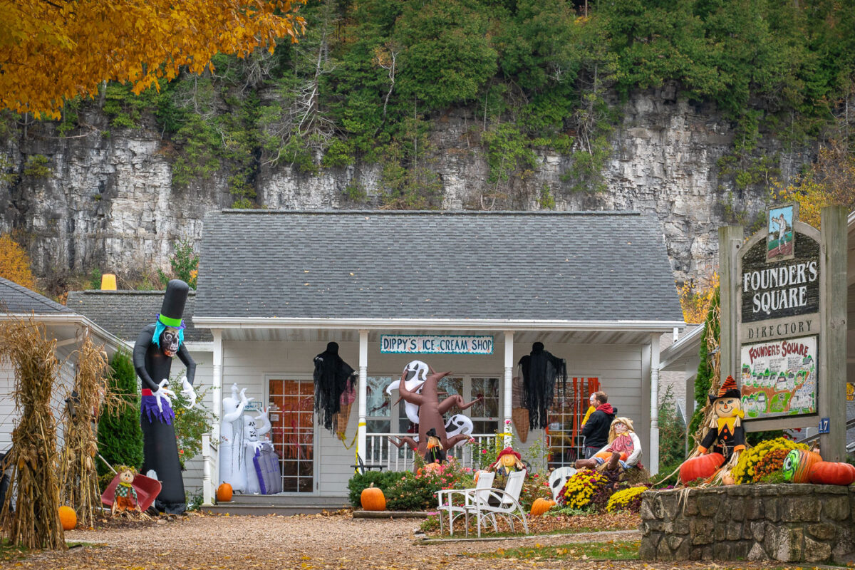 Dippy's Ice Cream in Fish Creek during Halloween in Door County, WI.