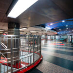 Inside the Grand State Train Station Chicago 1 Passengers purchase tickets inside the Grand/State train station in Chicago.