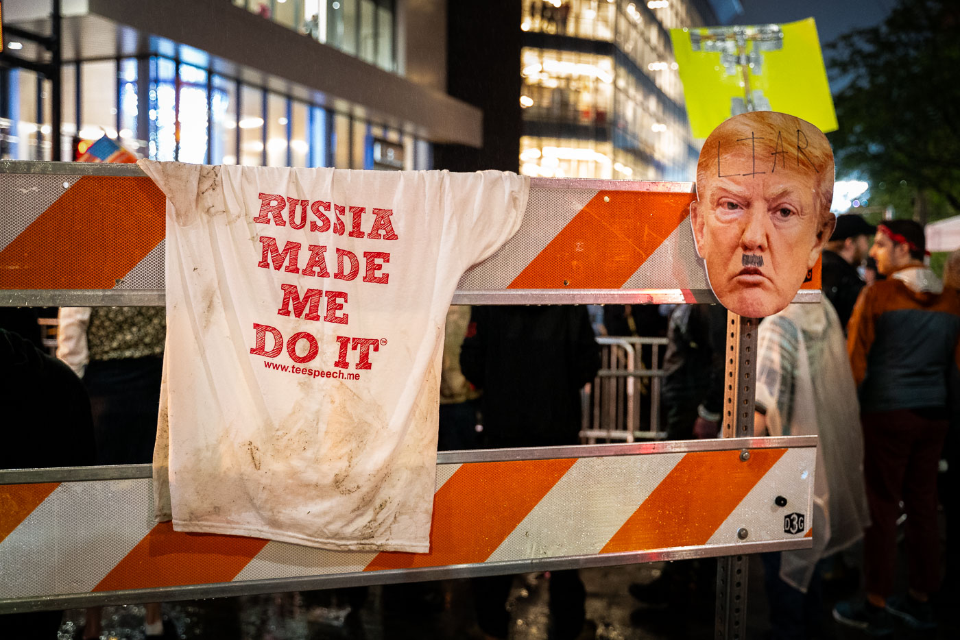 Protest Sign Criticizing Trump Outside 2019 Minneapolis Rally