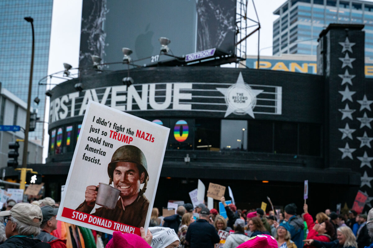 Minneapolis Protest Sign Outside First Avenue: “Stop Donald Trump!”