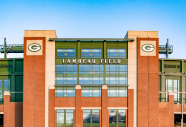 The north side of Lambeau Field in Green Bay, Wisconsin. Home of the NFL's Green Bay Packers.