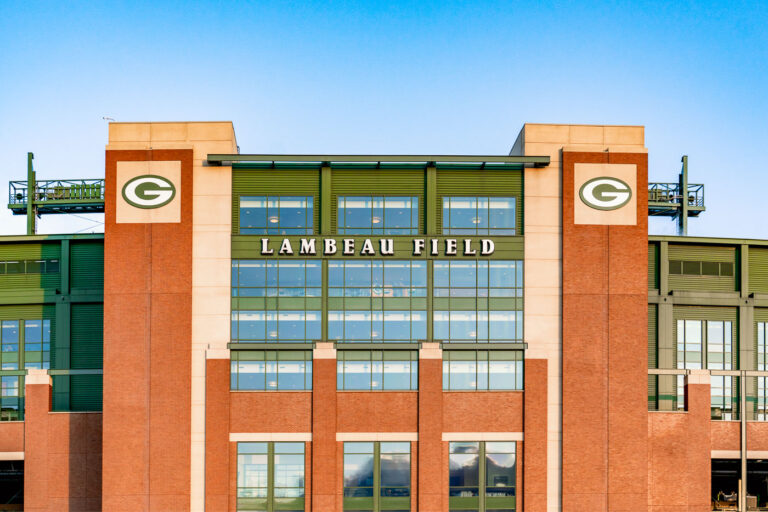 Lambeau Field in Green Bay 3 The north side of Lambeau Field in Green Bay, Wisconsin. Home of the NFL's Green Bay Packers.