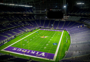 US Bank Stadium in Downtown Minneapolis. Home of the NFL's Minnesota Vikings.