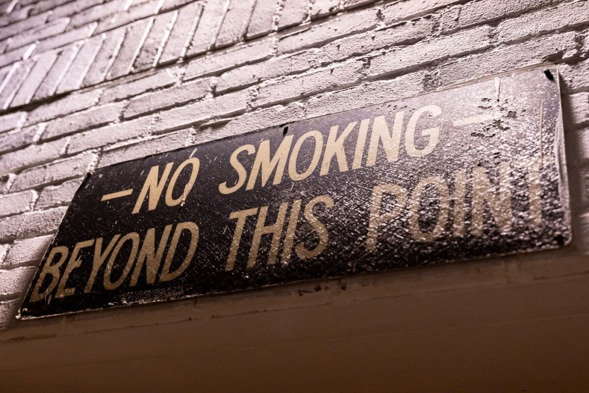 “No Smoking Beyond This Point” — Industrial Safety Sign