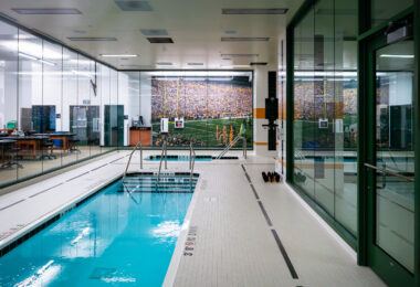Pool inside the players workout area inside the Green Bay Packers Headquarters.