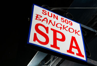 Sign for Bangkok Spa in New Orleans, Louisiana.