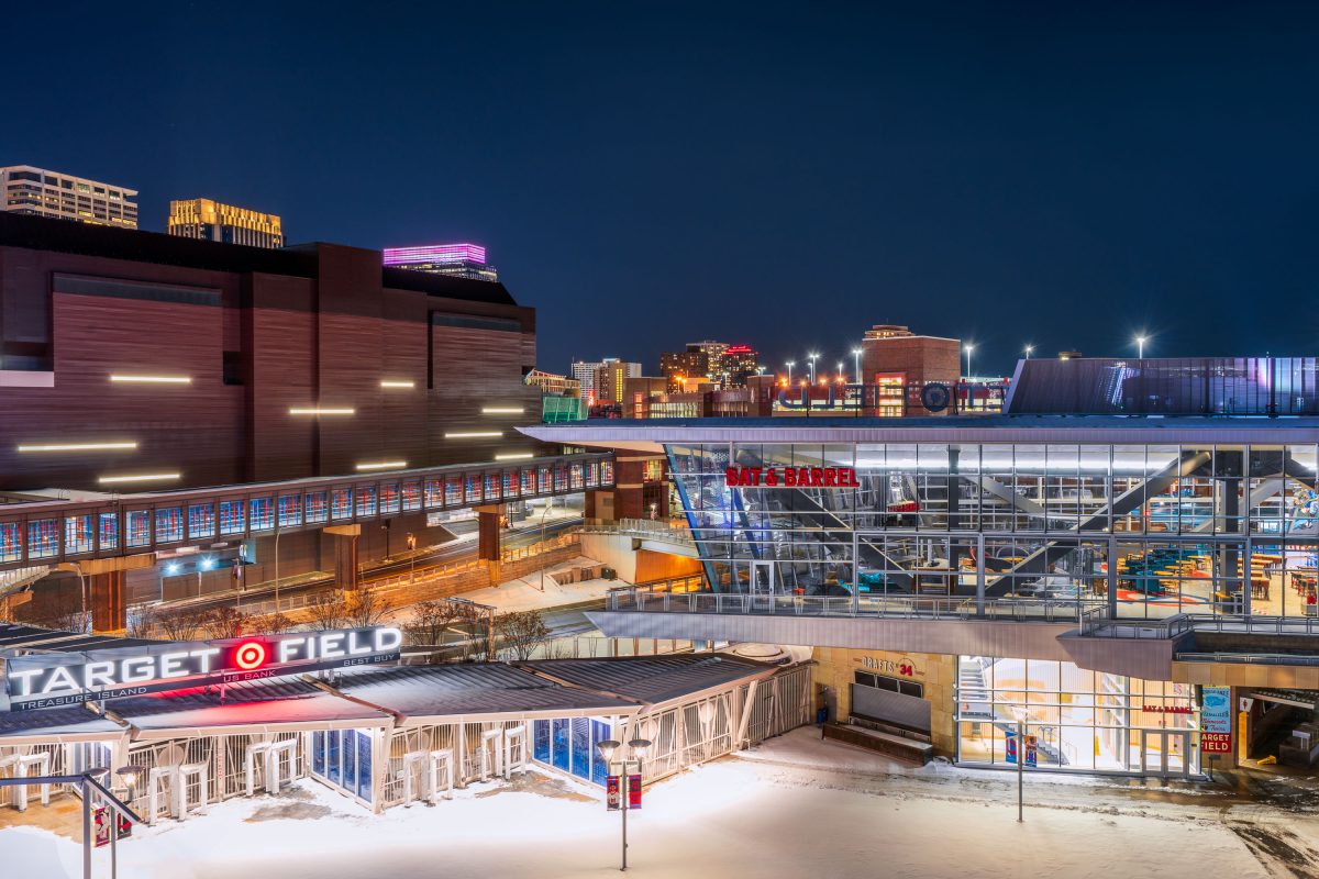Bat & Barrel at Target Field in the snow, Mineapolis