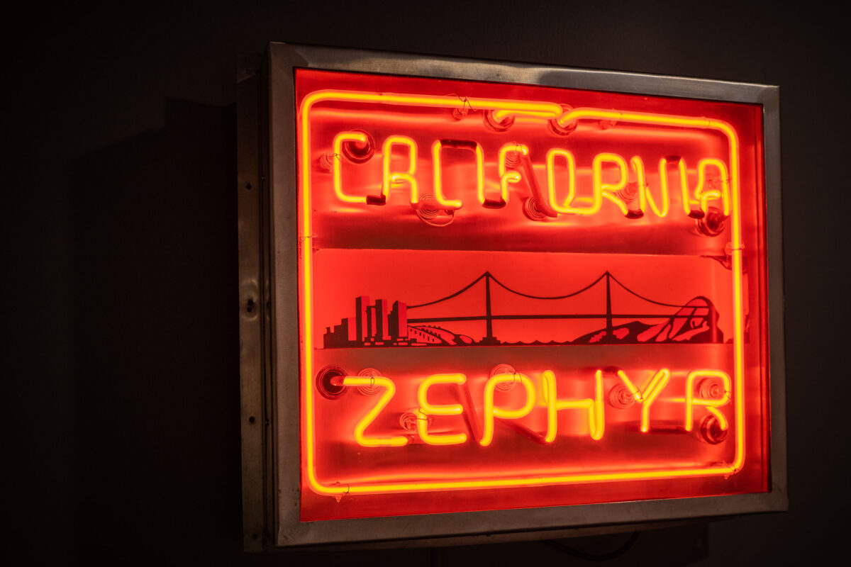 California Zephyr Neon Sign at National Railroad Museum