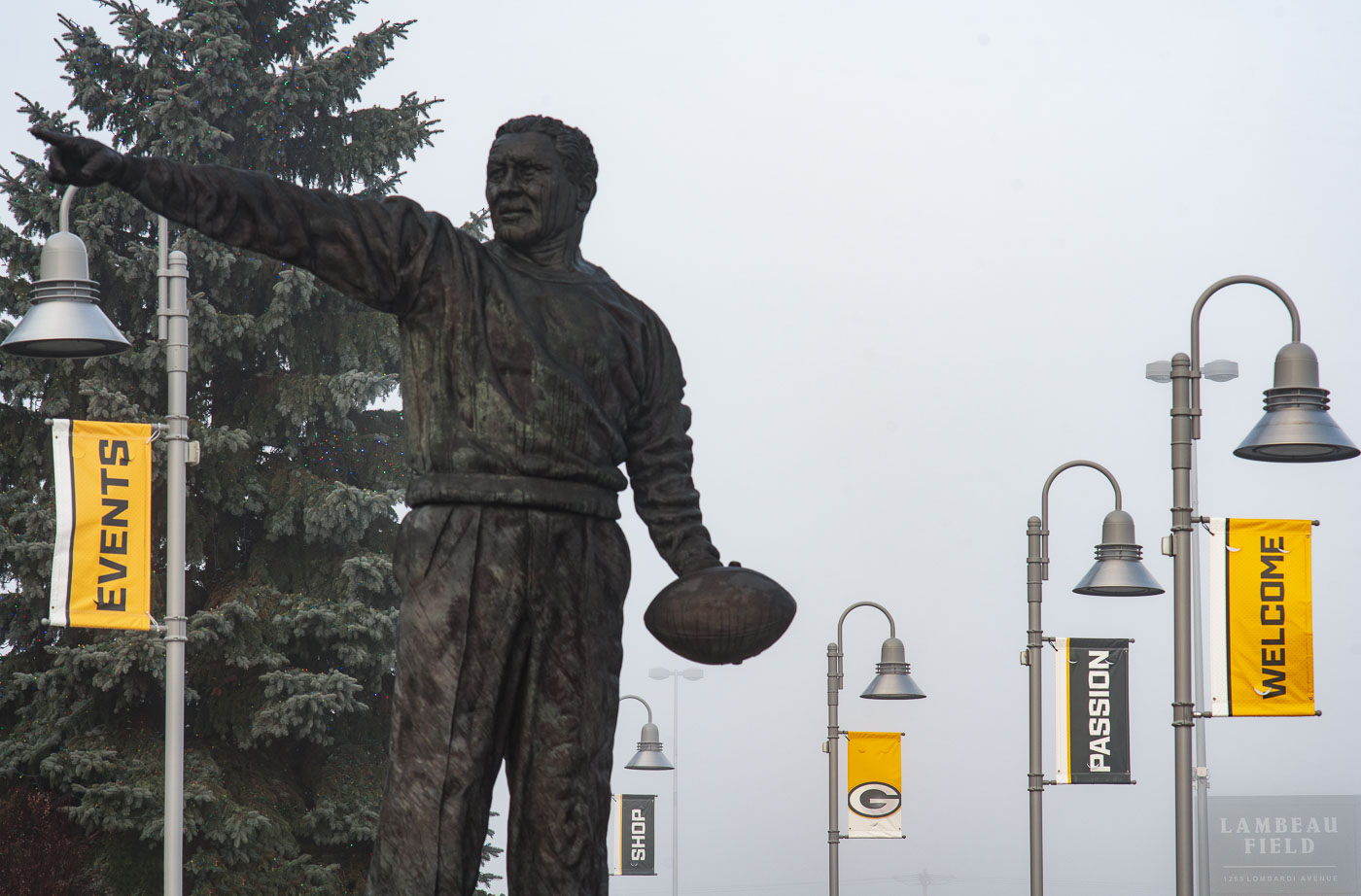 Curly Lambeau outside Lambeau Field